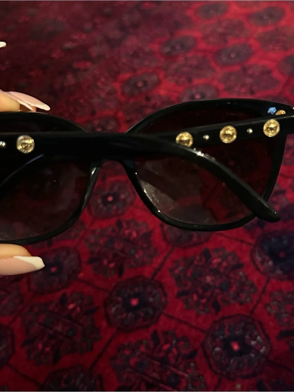 Versace Black Cat-Eye Sunglasses with Branded Case